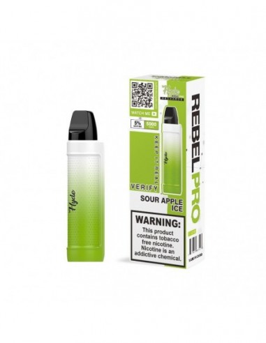 Hyde REBEL Pro Disposable Vape Pen 5000 Puffs Rechargeable Sour Apple Ice 1pcs:0 US